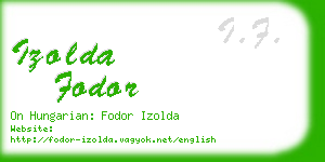 izolda fodor business card